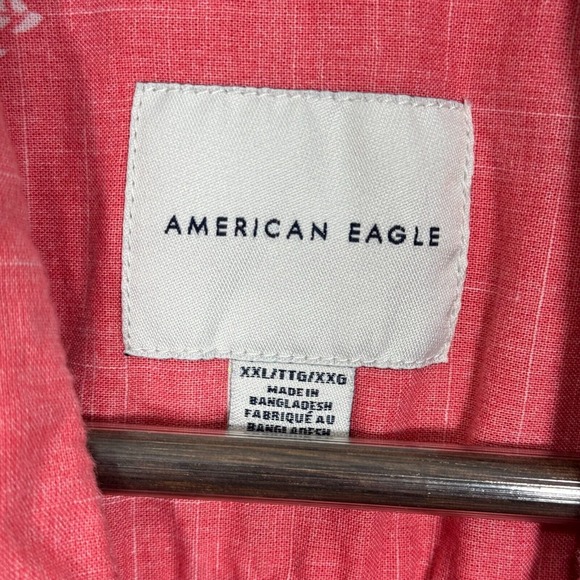American Eagle Pineapple Camp Shirt 2X Novelty Preppy Tropical Beach‎ Resort - Picture 9 of 14